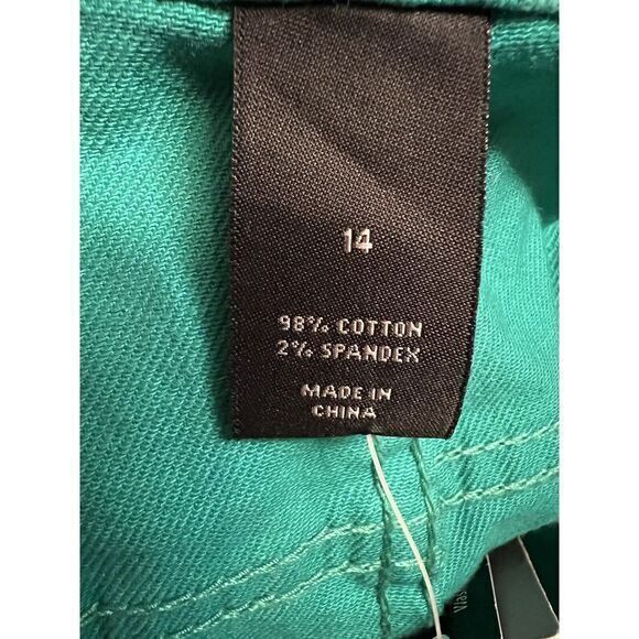 NWT LANE BRYANT Women's Green Jeans SIZE 14 SKINNY STRECH DENIM Tapered New - Picture 15 of 16